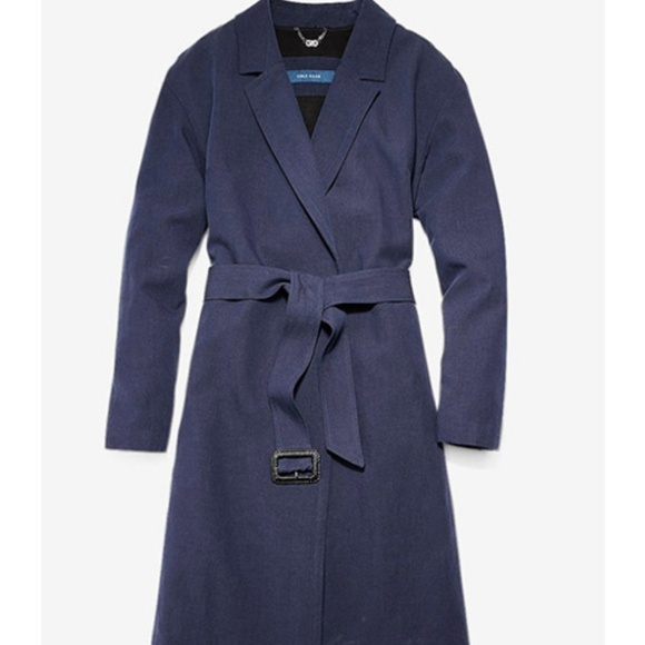 Cole Haan T10148 Women's Linen Wrap Maxi Coat NWT - Picture 3 of 6